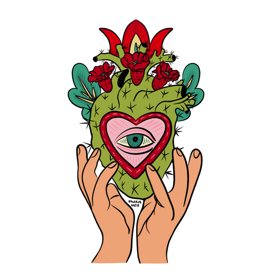 Corazón de Cactus (Sticker)