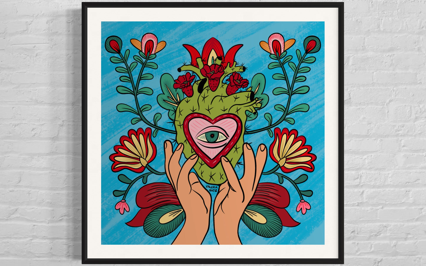 Corazón de Cactus Blue Version (Art Print)